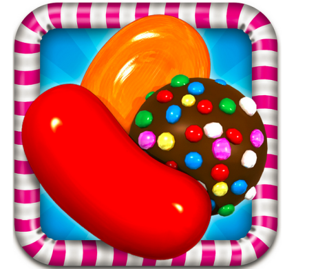 This is the logo of the app, The Candy Crush Saga. Over thousands download this game every day.