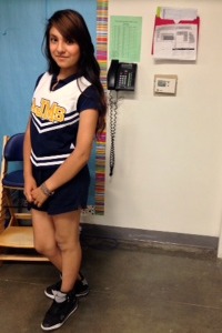 Deseray Partida poses with her uniform on.