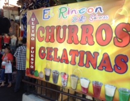 The banner shows what could be found on one of the business inside El Mercadito. 