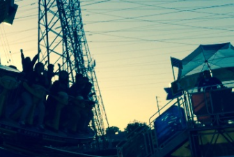 The SRLA team on the DiskO Thrill Ride. They got on it many times after this one.