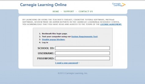The photo is about the website Carnegie Learning where students use their skills to complete the units.