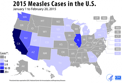 Measles' cases  in the U.S since the year began  
