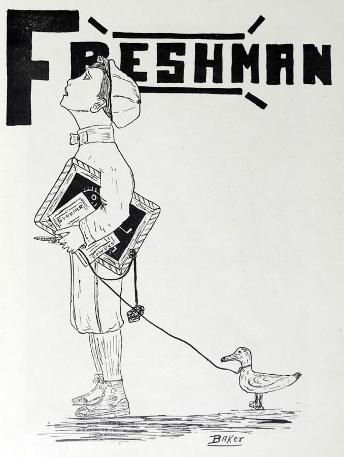 Drawing of a freshman student 