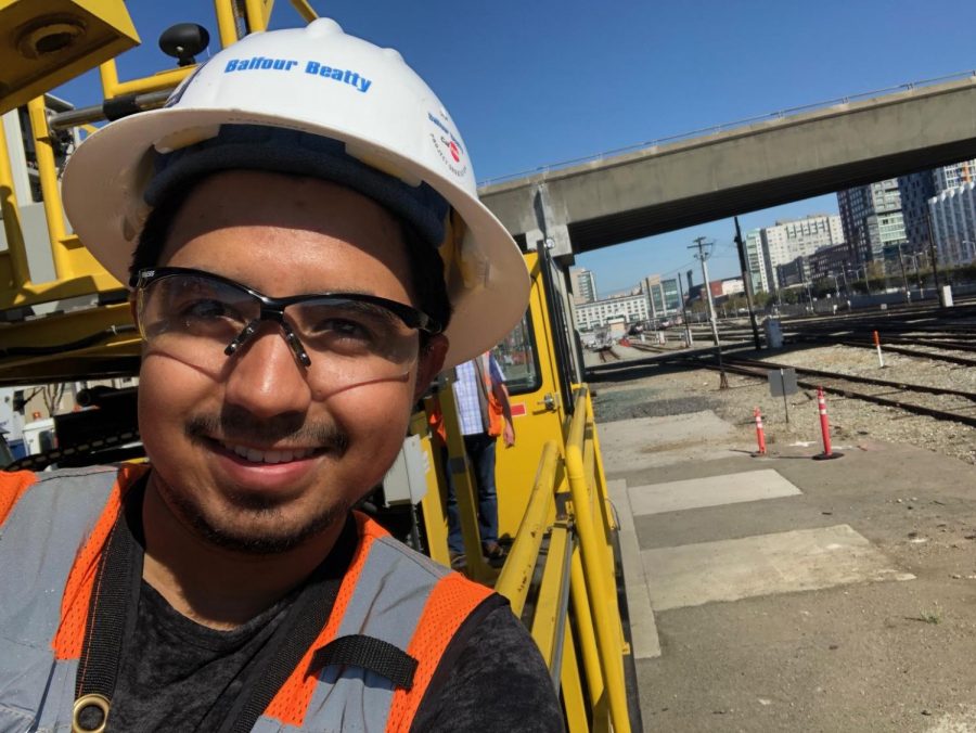 Jose Galvan at work as a construction engineer 