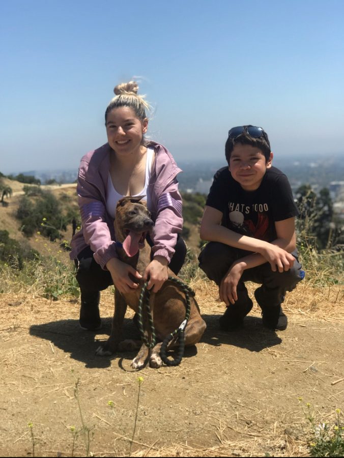 Kate and Joshua went hiking with their dog