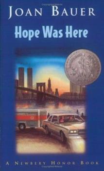 This is the front cover of the book Hope Was Here. We can see that the title gives us a big clue of what the book will be about because of the word Hope.