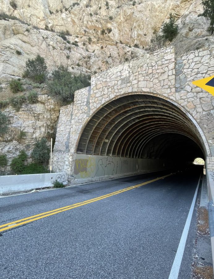 A tunnel in the mountains near Palmdale, California, when my family and I went to a creek on Easter.