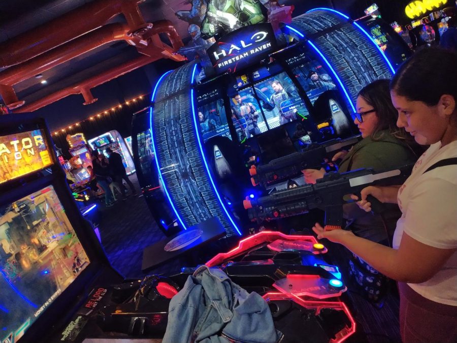  my cousin Brianna and  I went to Dave and Busters to have lots of fun in the arcade. 