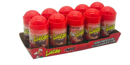 A box of Lucas baby sabor chamoy candy.