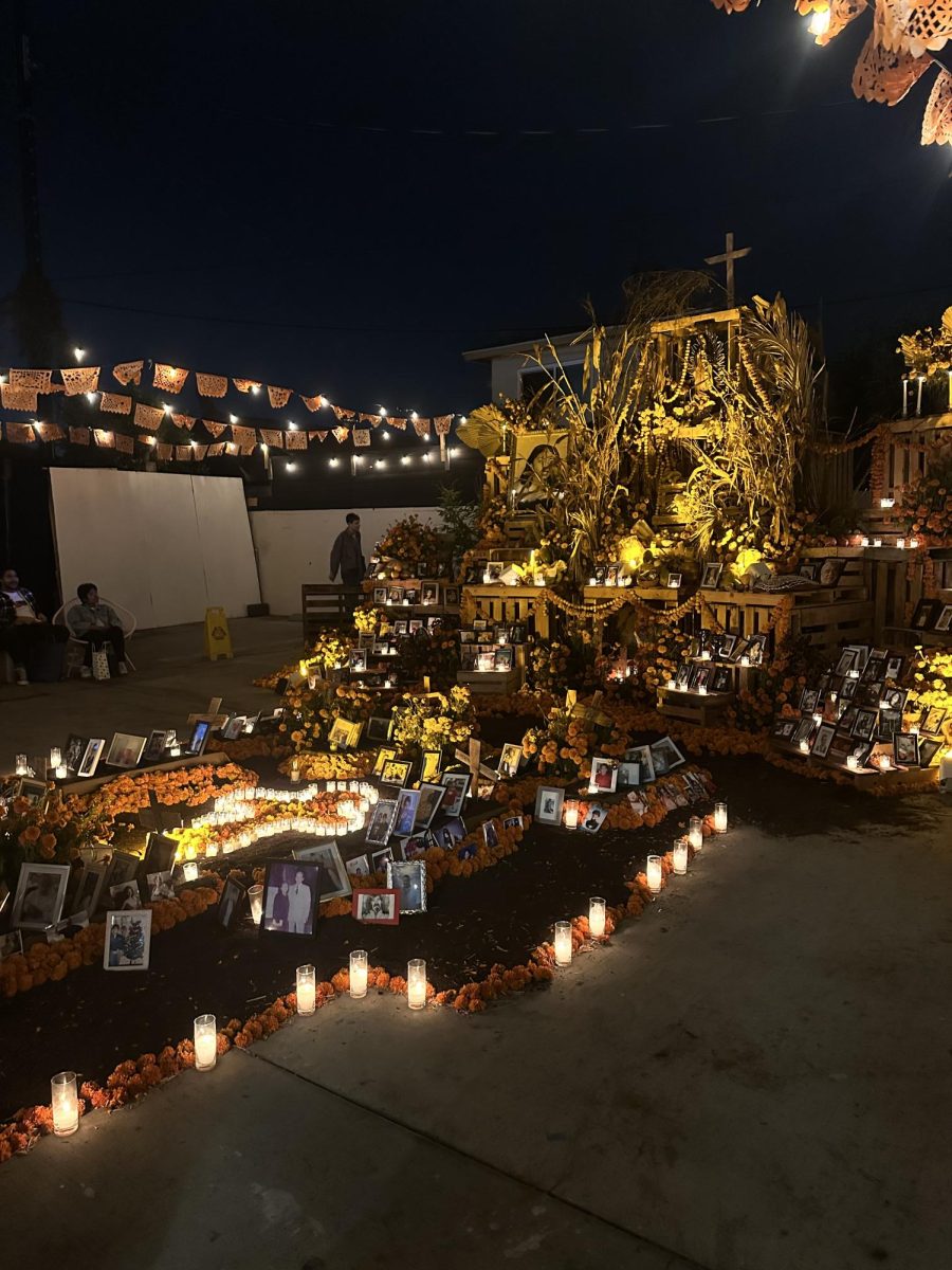 The giant ofrenda for everyone to put photos of their loved ones