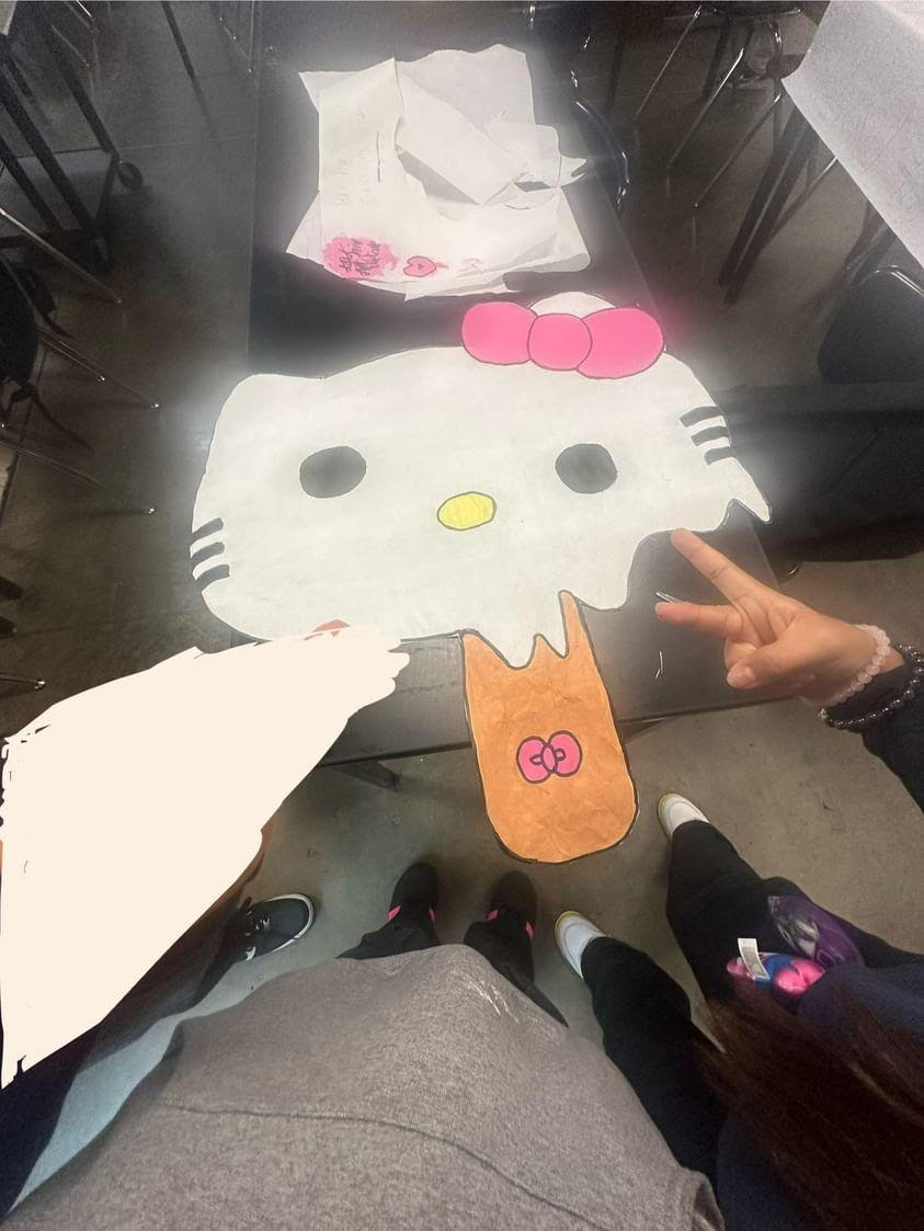 This is the Hello Kitty popsicle Briseyda painted for the Michoacana festival. 