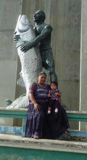 The photo shows Hadara and her mom together. The background of it shows how she has a very close relationship with her mom and was in Guatemala at a river. They wanted to spend time together while it was only her and her mom.