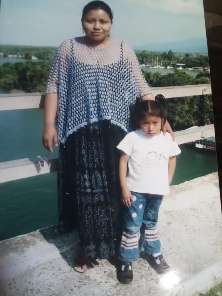 My mom with her sister at Rio Dulce.