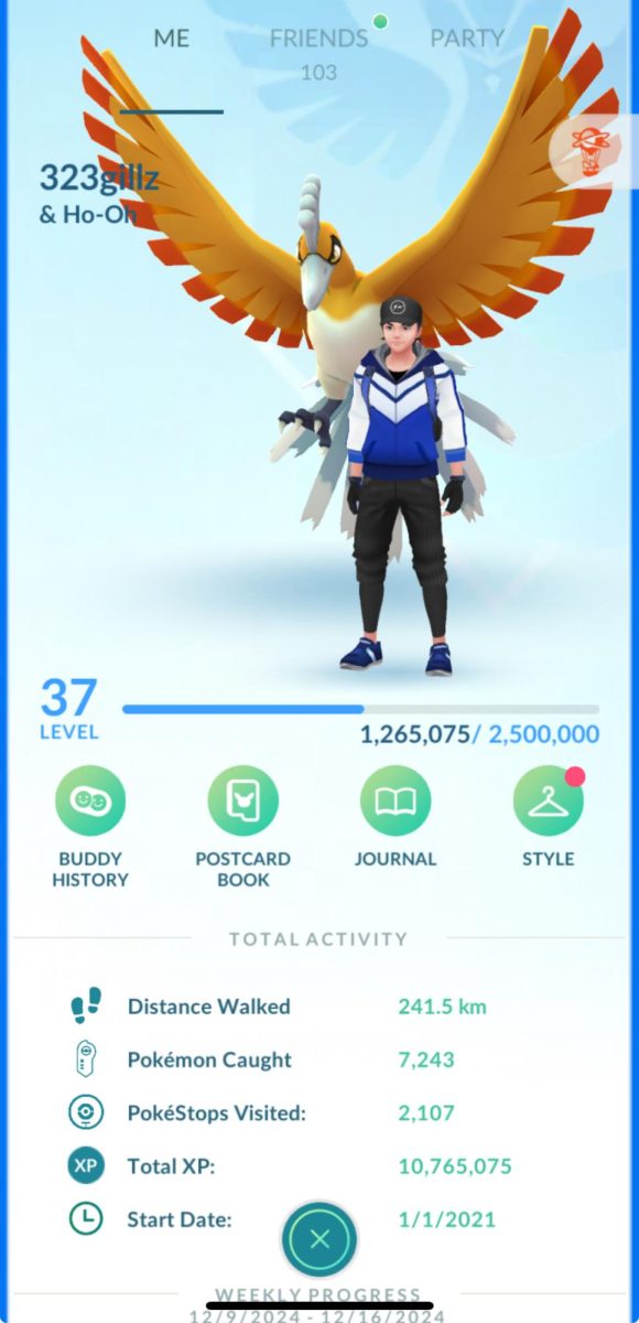 Gael's Pokemon Go account he started on 2021.