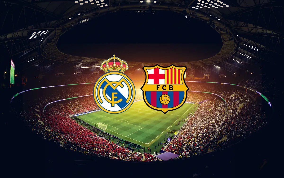 Madrid's and Barca's logo.