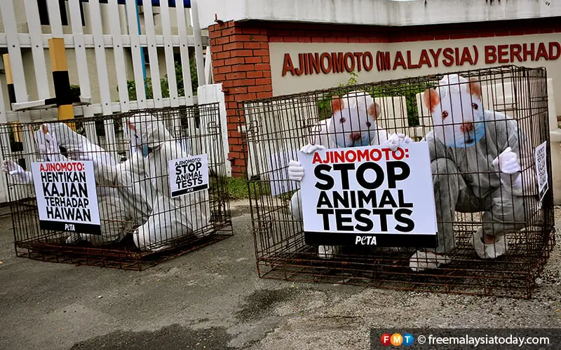 People protesting against animal testing