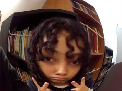 Abigail Hernandez with a fisheye filter.