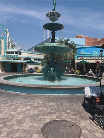 a fountain at Knott's.  