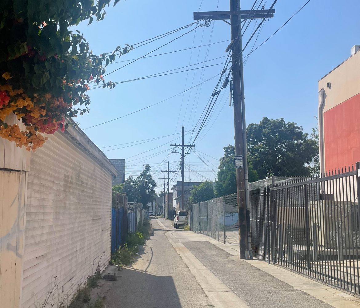 This is a picture of an alleyway where Allison has grown up, and next to it is the All People's Community Center.