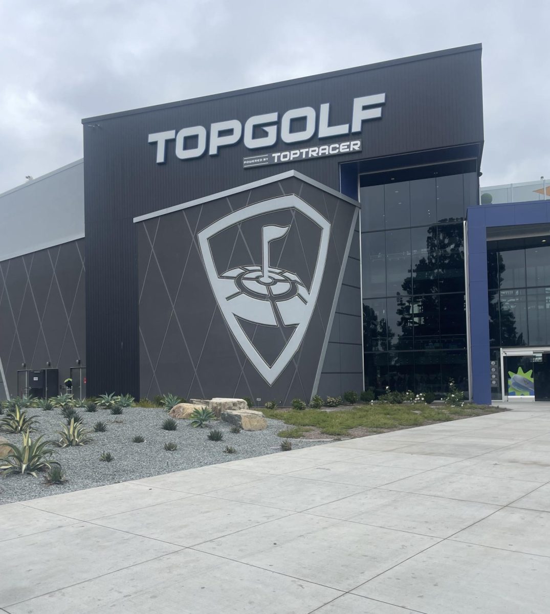 The entrance to Top golf.