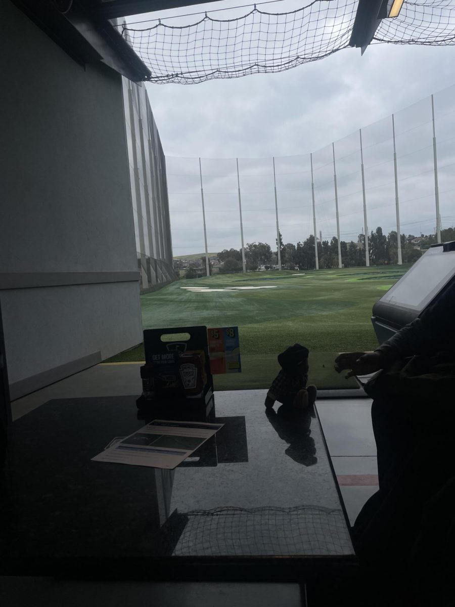 The golfing area when we first came inside Top Golf.