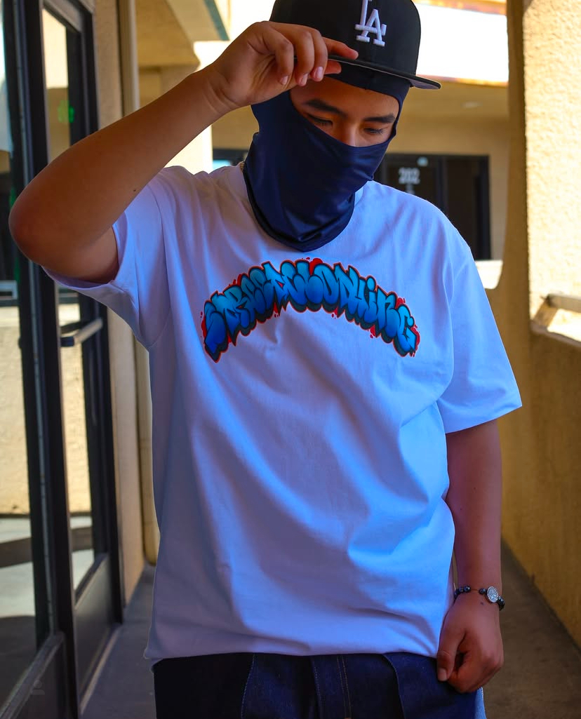 Joel modeling for streetwear clothing.