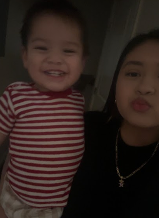 We were both posing for a picture to send to his mom.