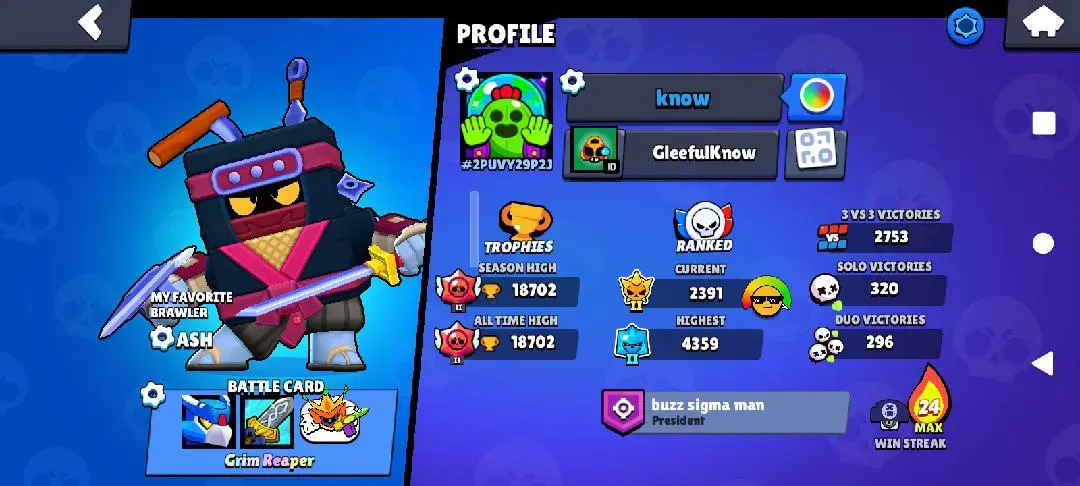 Kelvin Chavez's Brawl Stars account. 