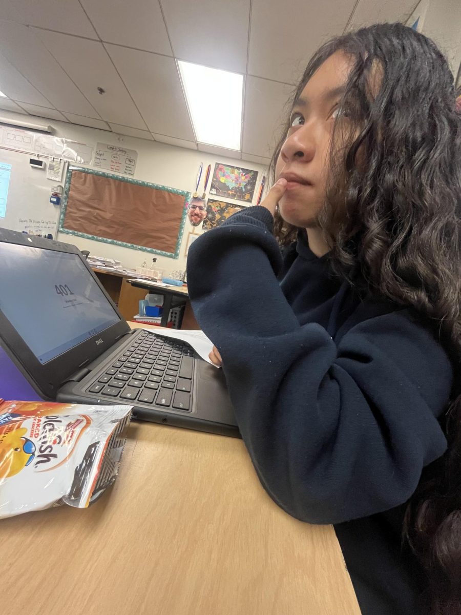 Emily eats goldfish.