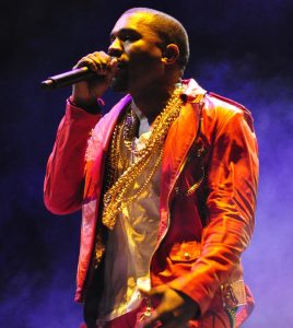 Kanye West performing at "Lollopalooza" in Chile in 2011.