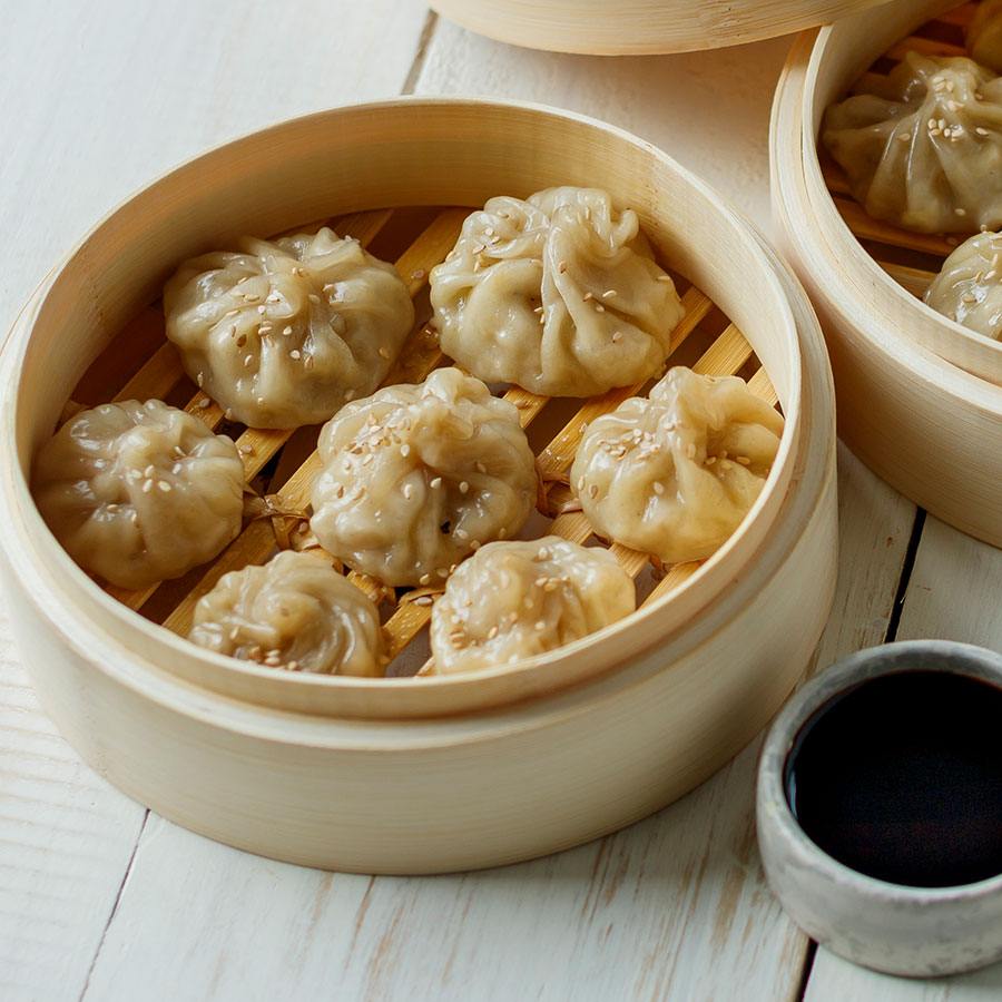 tray of dumplings