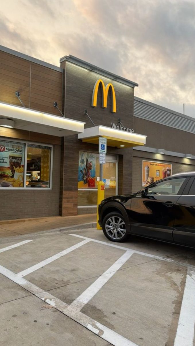 Going into McDonald's in the afternoon.