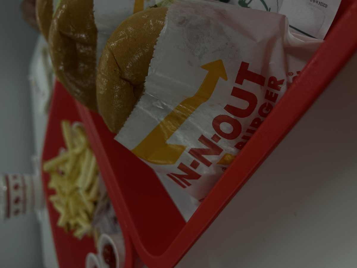In-n-Out, cheese burger fries and a milkshake