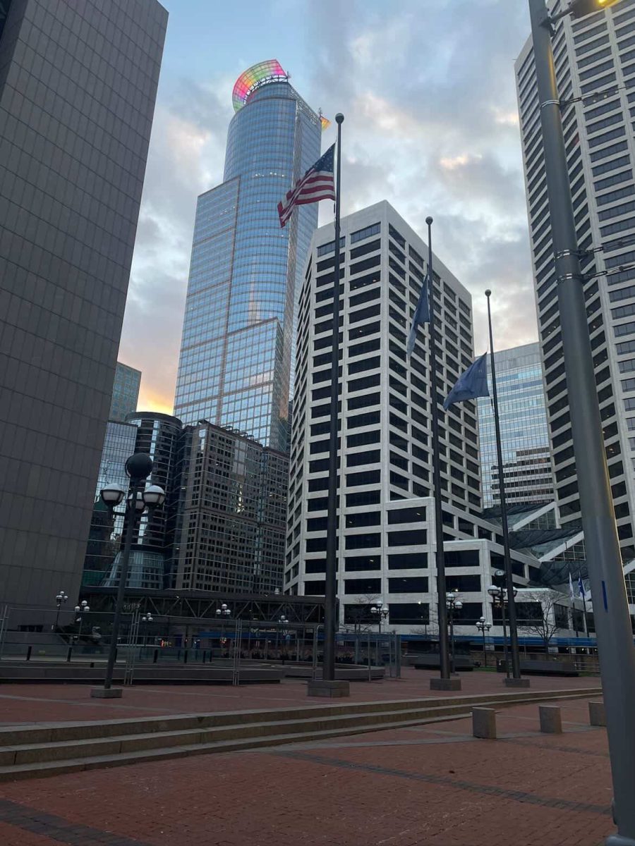 Downtown Minneapolis after arriving. 