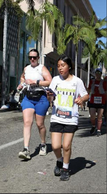 Jasmine Mayo running the 2026 LA Marathon.