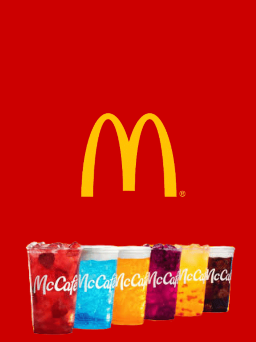 A mcdonalds poster with the new refreshers line up made by Janett.